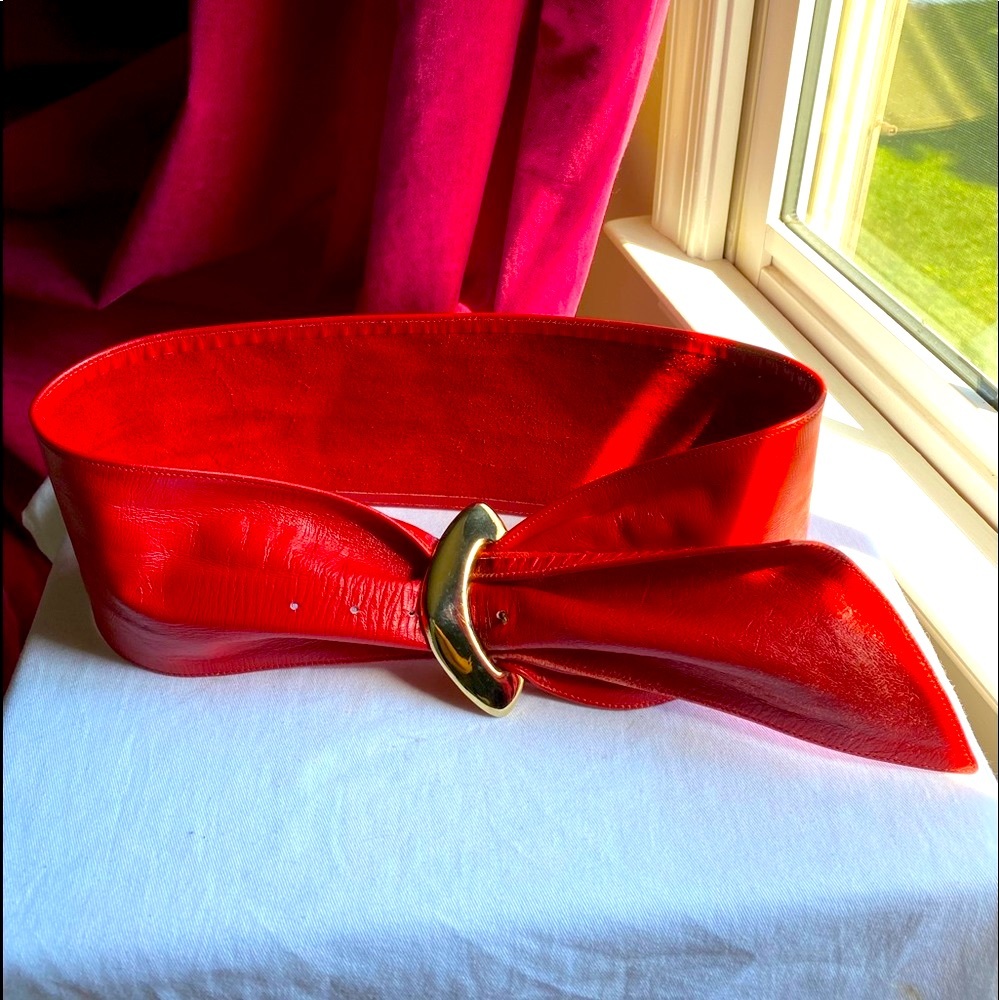 Italian Red leather belt